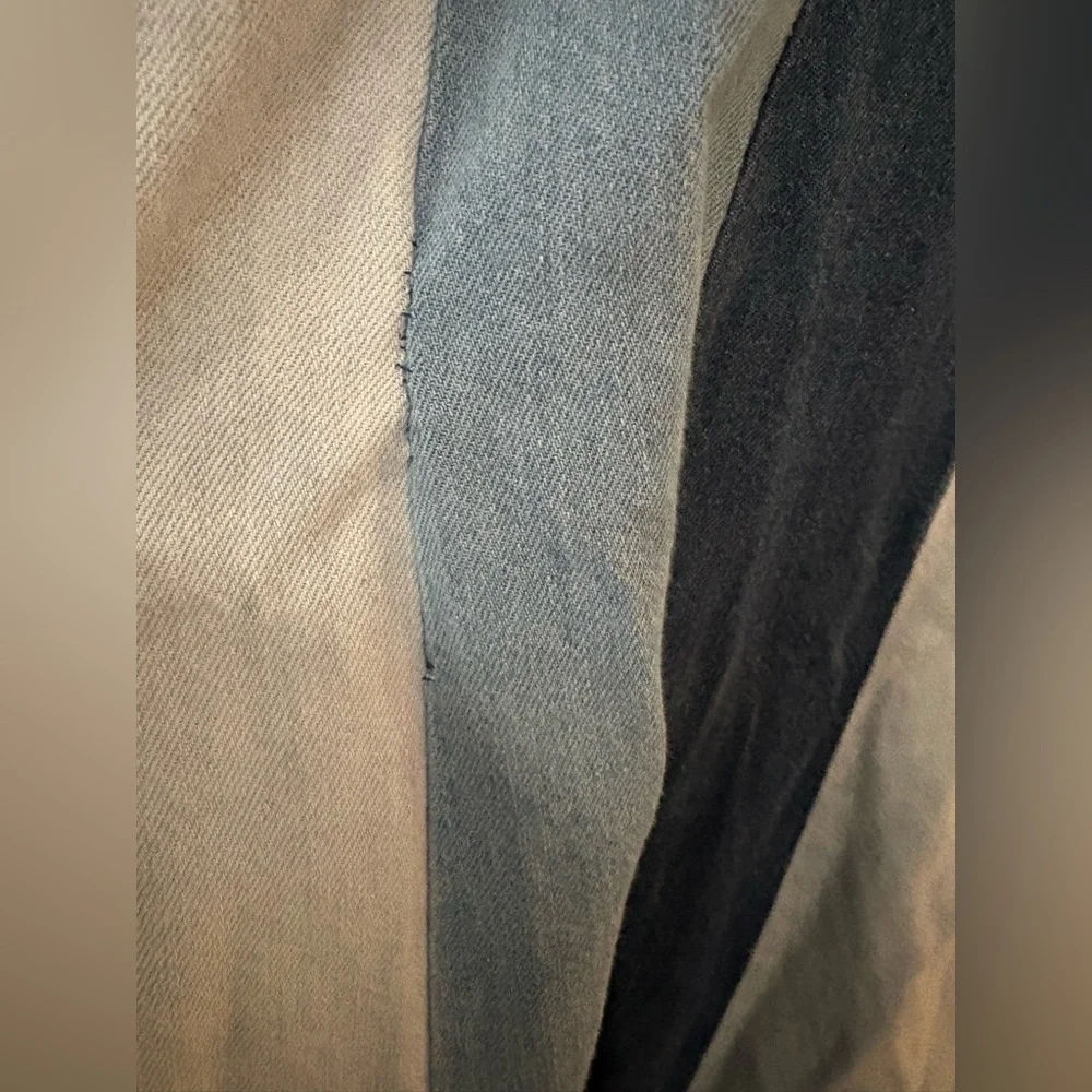Anthropologie x Farm Rio Blue and White denim color blocked Midi Dress S - Picture 6 of 13